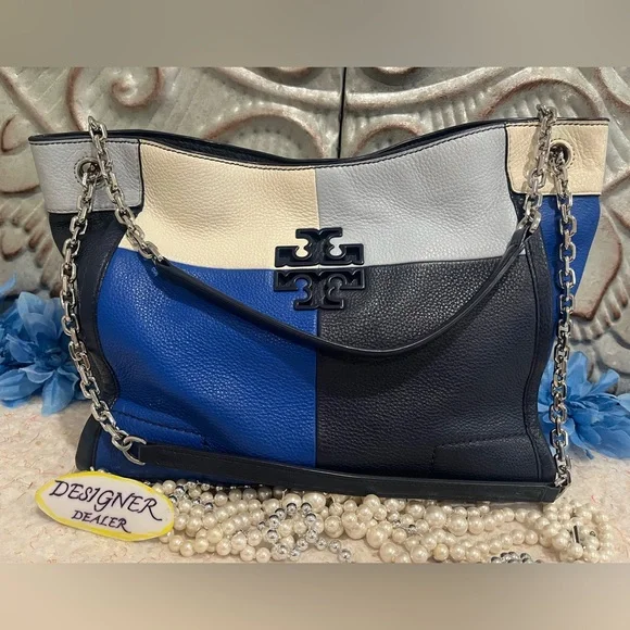 TORY BURCH Britten Patchwork Tote RARE!! 💎💎💎 - Picture 5 of 16